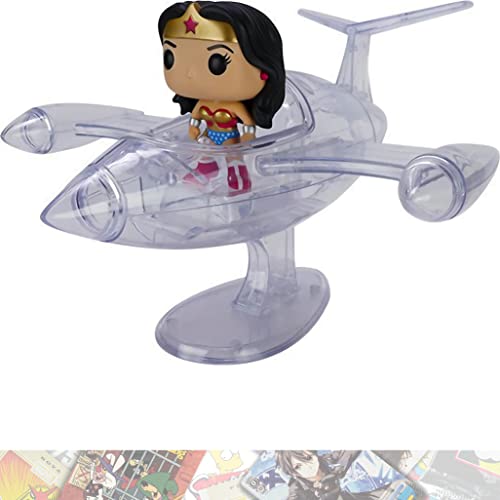 W o n d e r W o m a n w/ The Invisible Jet: P o p ! Rides Vinyl Figurine Bundle with 1 Comics Theme Compatible Trading Card (016 - 07180)